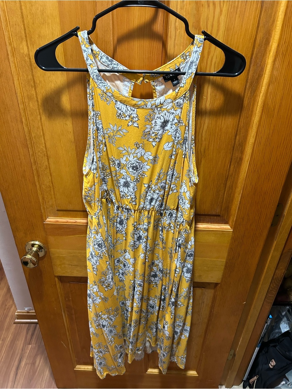 Torrid mustard Yellow Floral Sleeveless Midi Dress